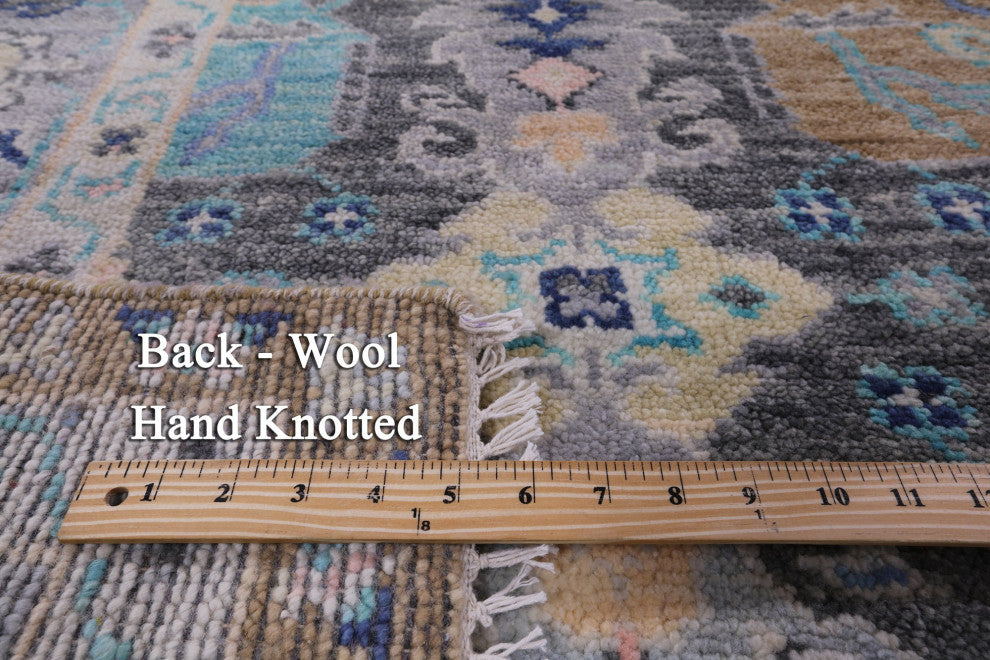 8' 2" X 9' 10" Turkish Oushak Hand Knotted Wool Rug - Q15388