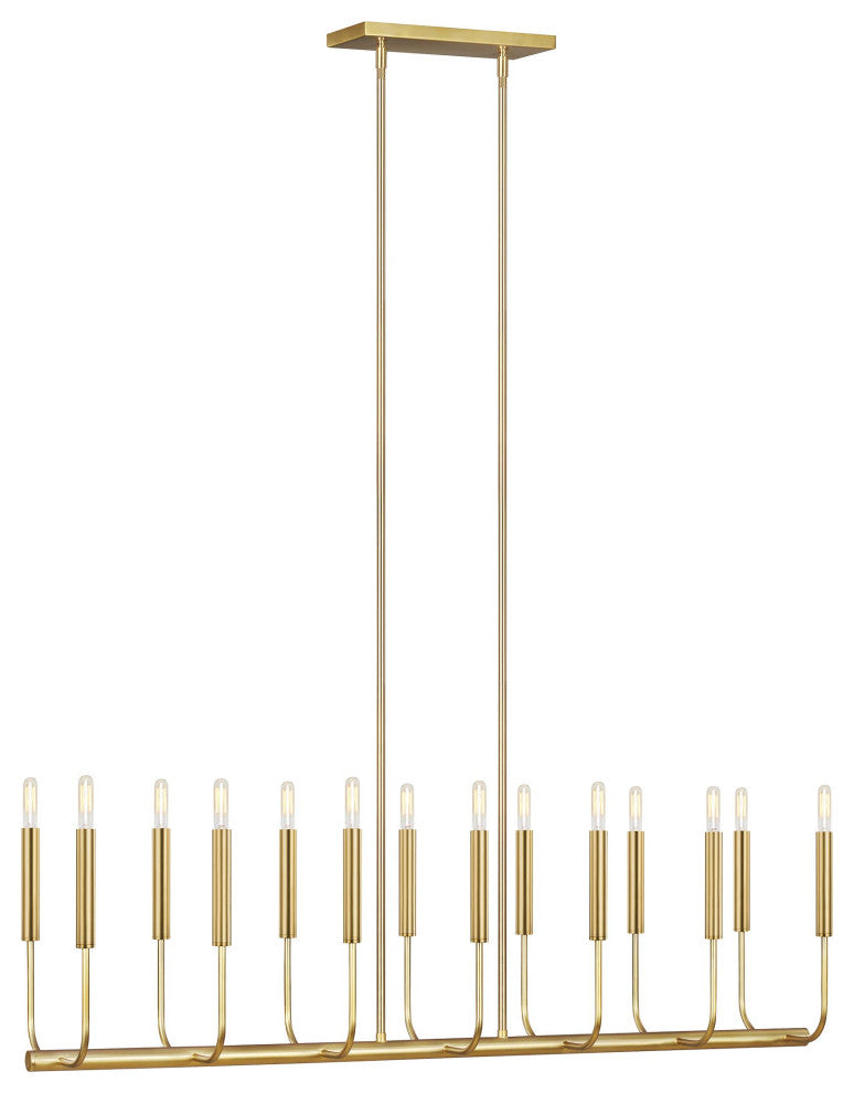 Brianna Linear Chandelier, Burnished Brass