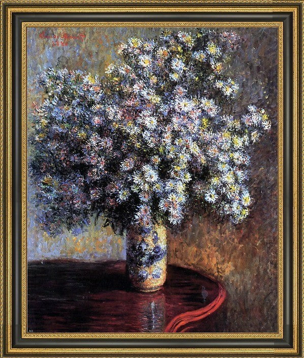 Claude Oscar Monet Asters Framed Premium Canvas Print, 20"x25"
