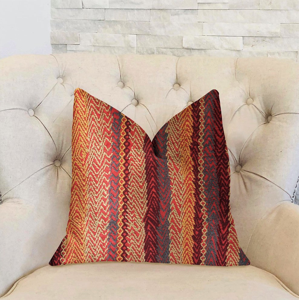 Red Cosmo Multicolor Luxury Throw Pillow, 20"x36" King