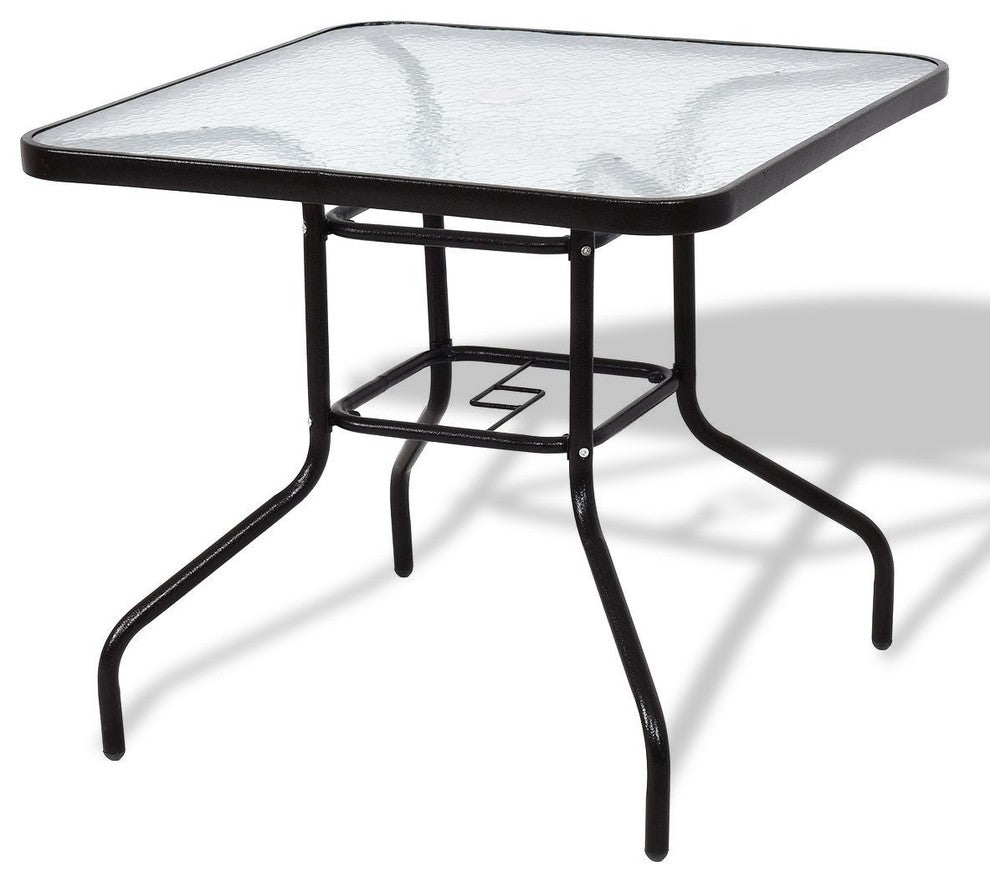 Modern Patio Square Table Steel Frame Dining Table