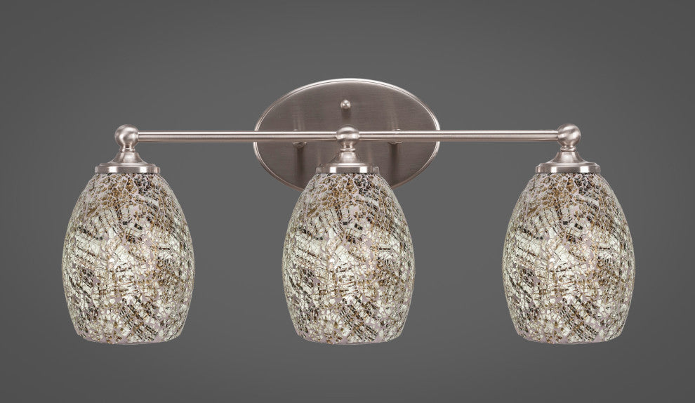 Capri 3-Light Bath Bar, Brushed Nickel/Natural Fusion