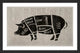 "Pork Cuts" Framed Painting Print, 24"x16"