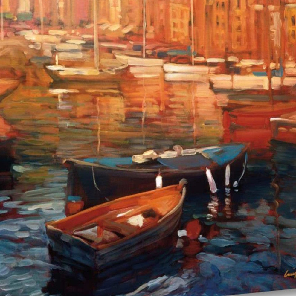 View of Italy Watercolor 2 Giclee Wrap Canvas Wall Art