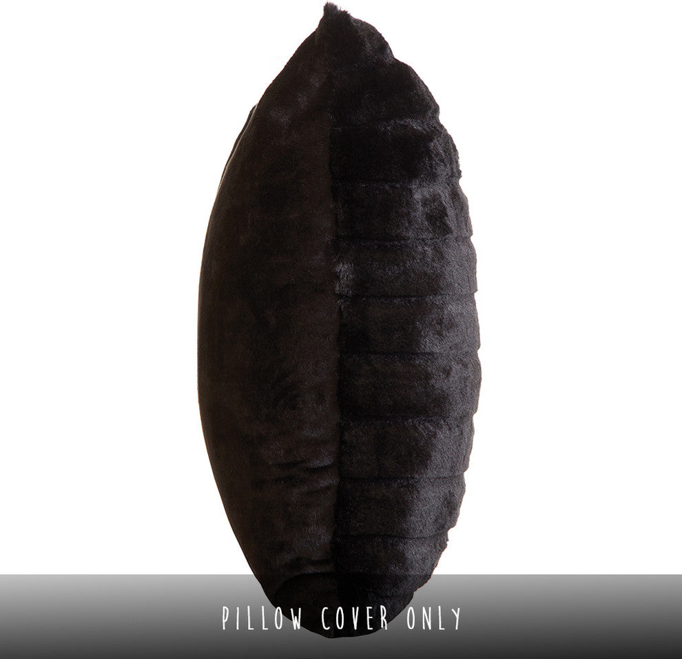 Faux Fur Throw Pillow 18"X18" (Cover Only), Black Striped Mink
