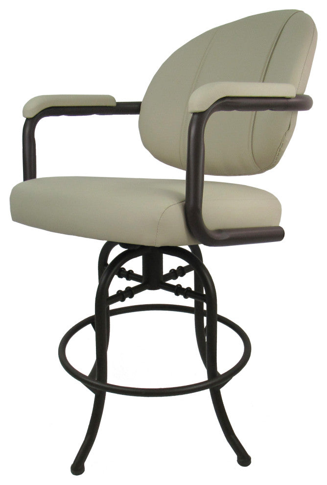 Swivel Tilt Metal Counter 26" 30" Bar Stool M-70, Ocean Beige Vinyl - Coffee, 26"