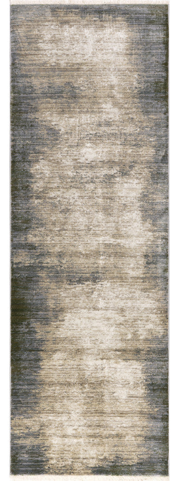 Rhianna Contemporary Abstract Area Rug, Dark Beige 2'8"x8'
