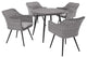 Endeavor 5 Piece Outdoor Patio Wicker Rattan Dining Set Gray Gray