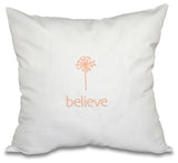 18"x18" Make A Wish, Word Print Pillow, Peach