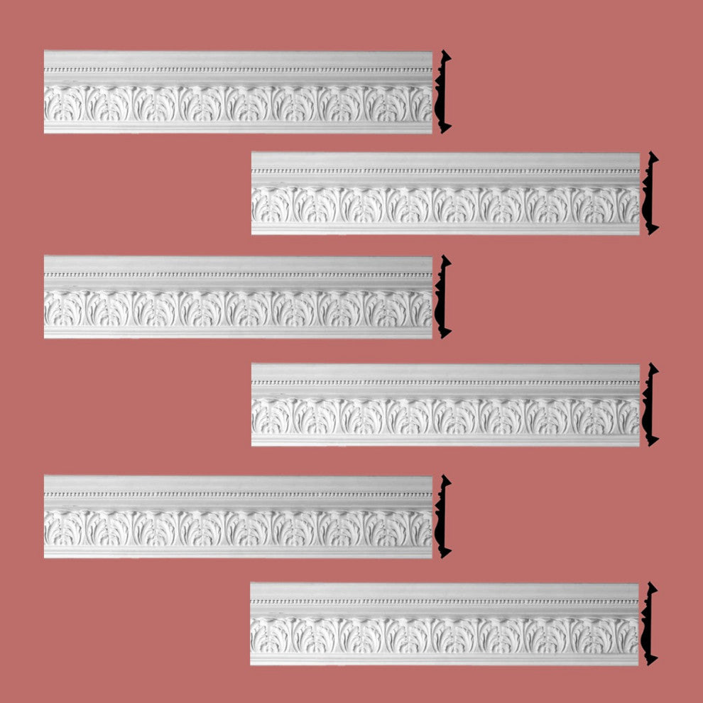 Cornice White Urethane Etienne Ornate Design 6 Pcs   449.25" Length
