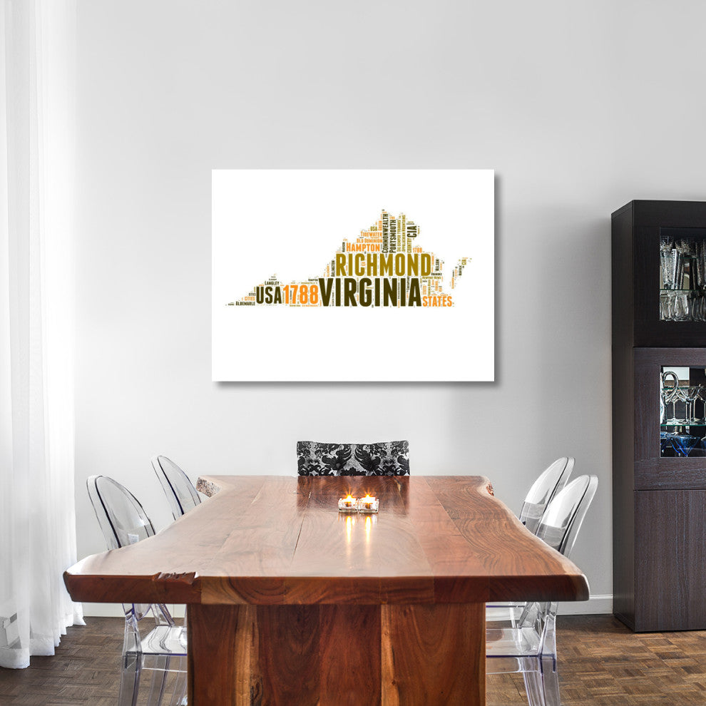 "Virginia Word Cloud Map" Fine Art Print