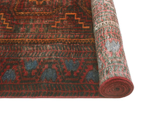 Fine Vintage Distressed Nozimjon Red/Charcoal Runner, 3'2 x 6'6