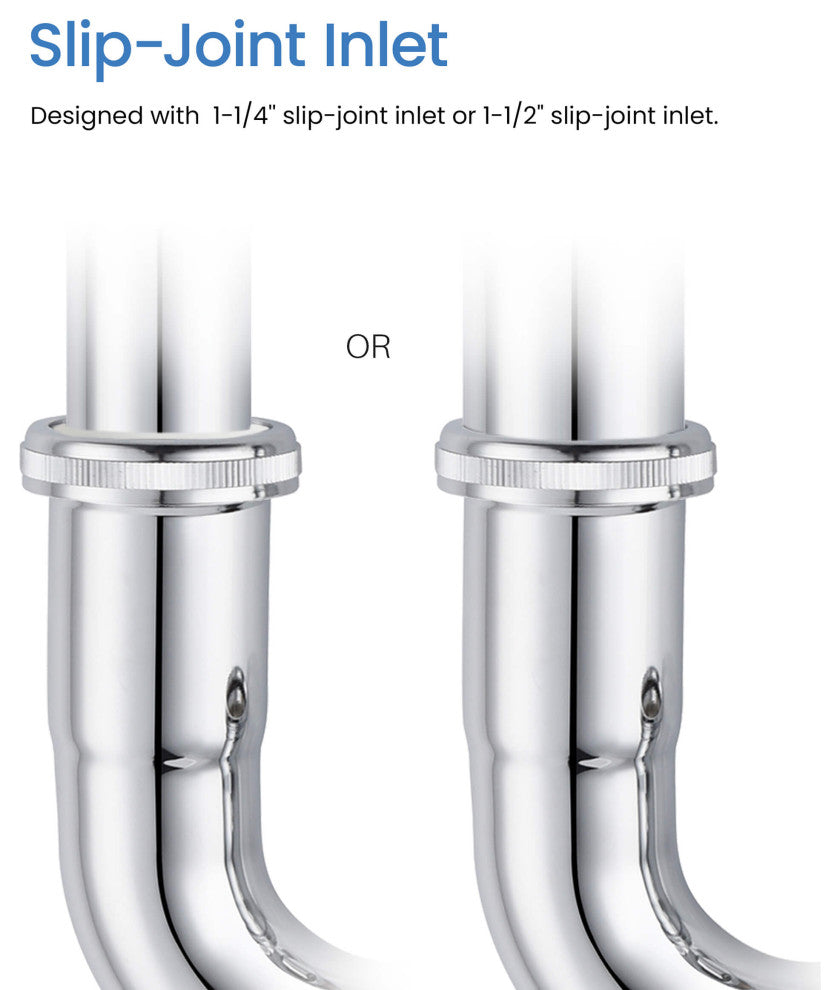 Kibi 1-1/2" P-Trap, Chrome