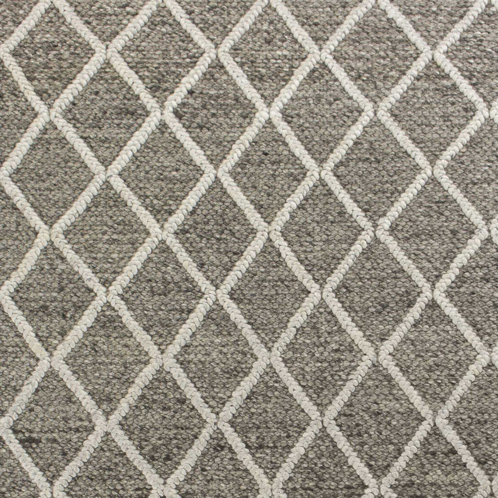 HomeRoots 9' x 13' Wool Dark Grey Area Rug