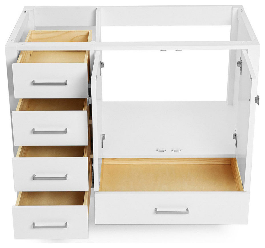 ARIEL Cambridge 42" Right Offset Single Sink Bathroom Vanity Base White