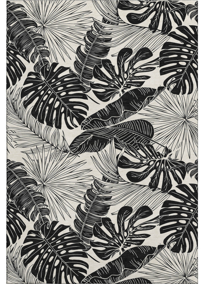 Addison Premium Washable Mayfield AMF211 Black 10' x 14' Rug
