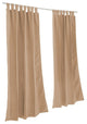 Canvas Cocoa Sunbrella Outdoor Single-Panel Curtain With Tabs, 120"x50"