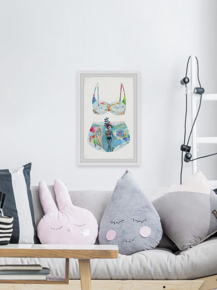 "Chilling Babe Swimsuit" Framed Painting Print, 12"x18"