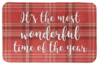 Most Wonderful Plaid 34x21 Bath Mat