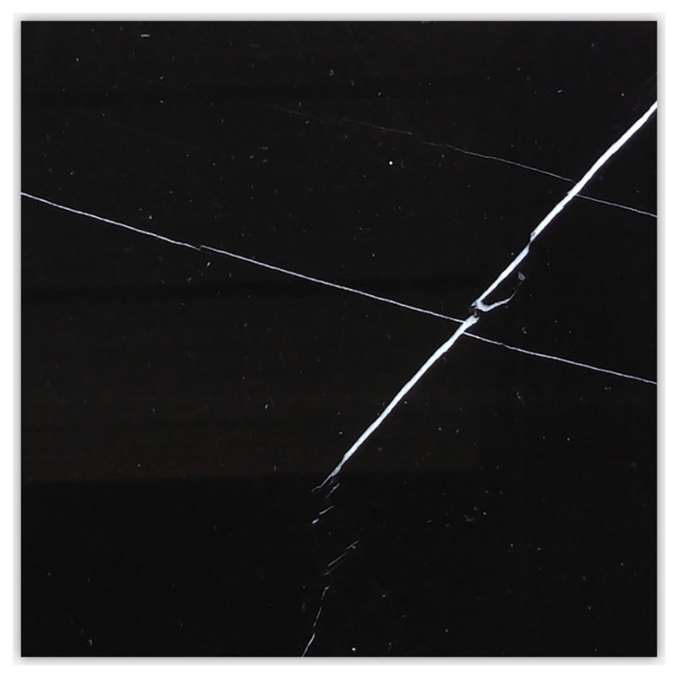 Neromarquina Honed 18x18 Micro Beveled Marble Tile