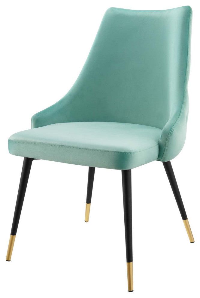 Side Dining Chair, Set of 2, Velvet, Blue, Modern, Bistro Restaurant Hospitality