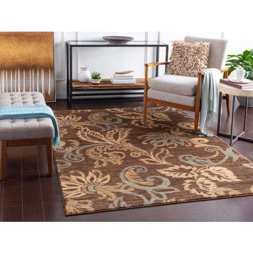Surya Riley RLY-5022 2'11"x7'3" Rug, Dark Brown/Pear/Medium Gray/Black/Tan/Camel