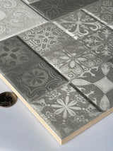 Lazio 12''x 24'' Ceramic Tile for Wall in Dark & Light Grey