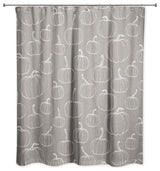 Gray Pumpkin Pattern 71x74 Shower Curtain