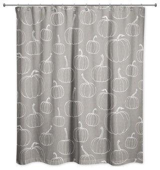 Gray Pumpkin Pattern 71x74 Shower Curtain