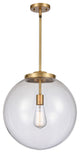 Beacon Pendant, Brushed Brass, Clear, Clear