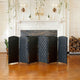 3 ft. Short Diamond Weave Fiber Room Divider Black 6 Panel