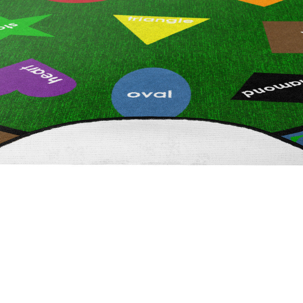 Flagship Carpets VA116-27A 6' Round Simple Shapes Educational Rug