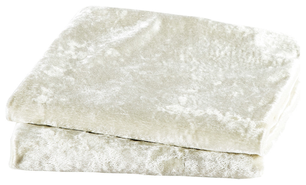 Crushed Velvet Pillow Cover 2 Piece Set, Gardenia, 14" X 26"