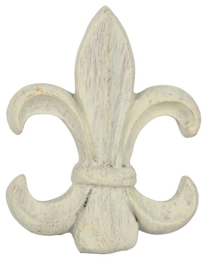 Urbanest Fleur De Lis Lamp Finial, 2 3/8", Weathered White