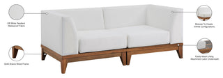 Rio Water Resistant Fabric  Patio 2-Piece Modular Sofa, Off White