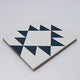 Rissani Handmade Cement Tile, White/Navy Blue, Sample