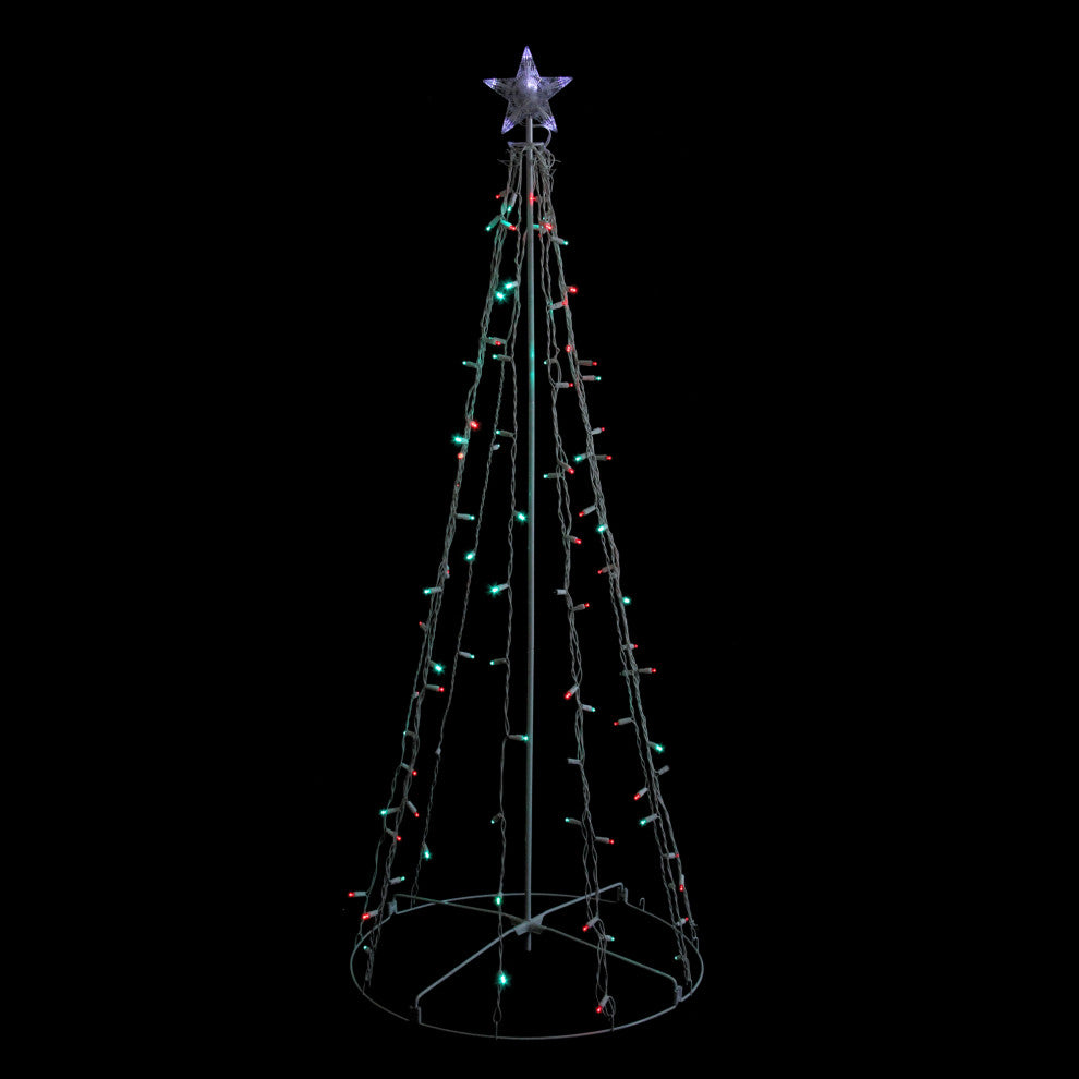 5' Red and Green LED Lighted Twinkling Christmas Tree Outdoor Decoration