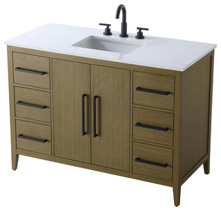 Home Living 48" Single Bathroom Vanity, Chestnut Brown