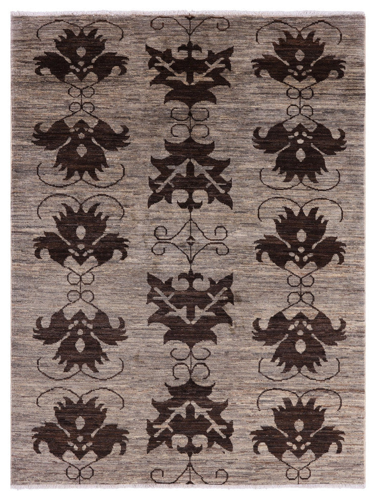 4' 10" X 6' 5" Persian Gabbeh Hand Knotted Wool Rug Q8496