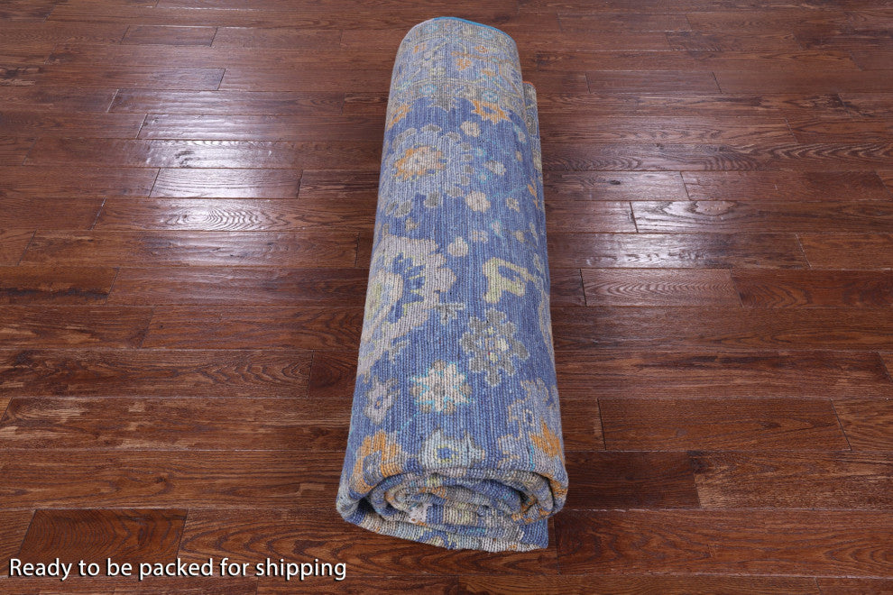 9' 3" X 12' 4" Turkish Oushak Hand Knotted Wool Rug - Q13601