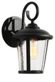 Outdoor Wall Light with Seesed Glass Shade 1-Light Matte Black