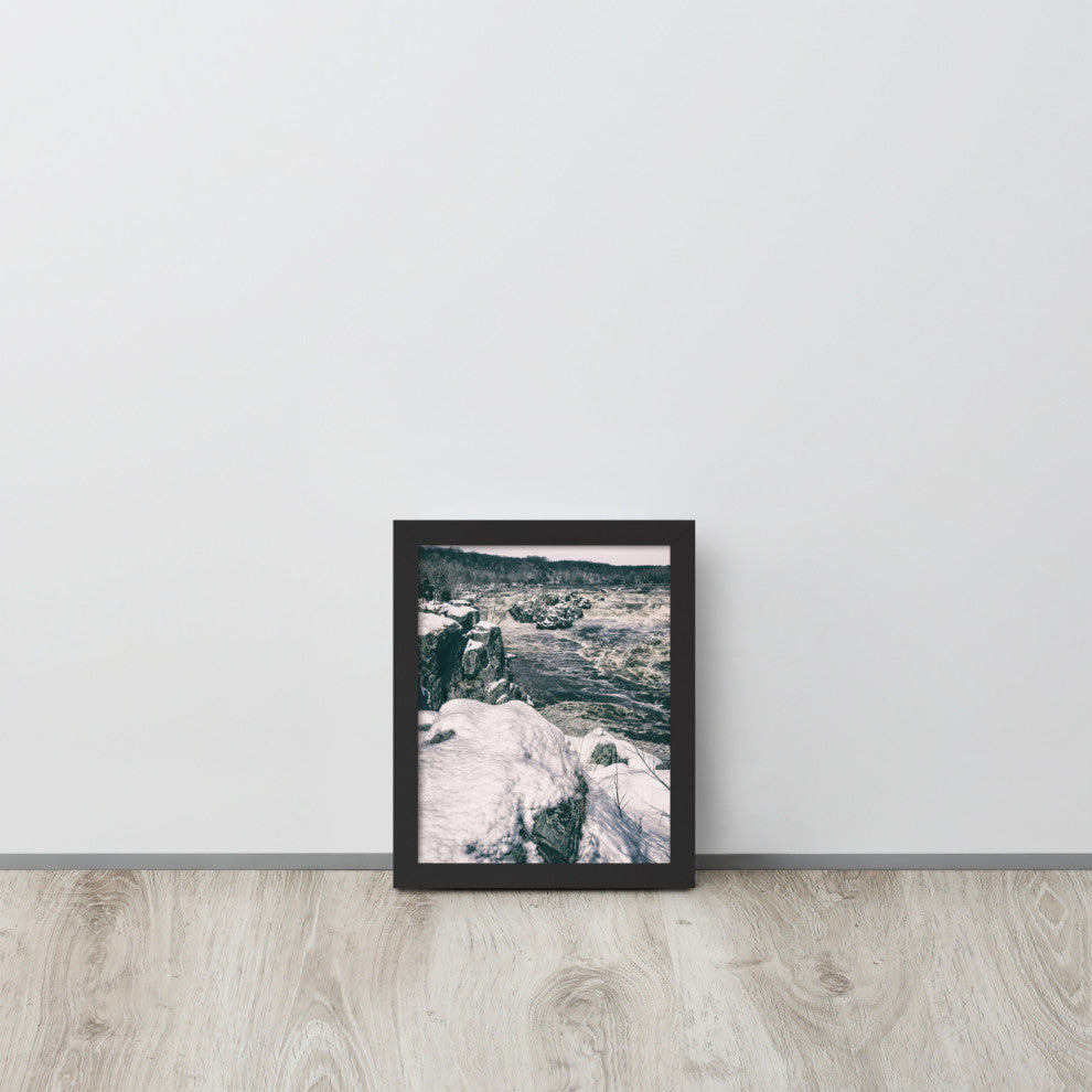 Great Falls Vintage Rural Landscape Framed Photo Paper Wall Art Prints, Black, 8" X 10"