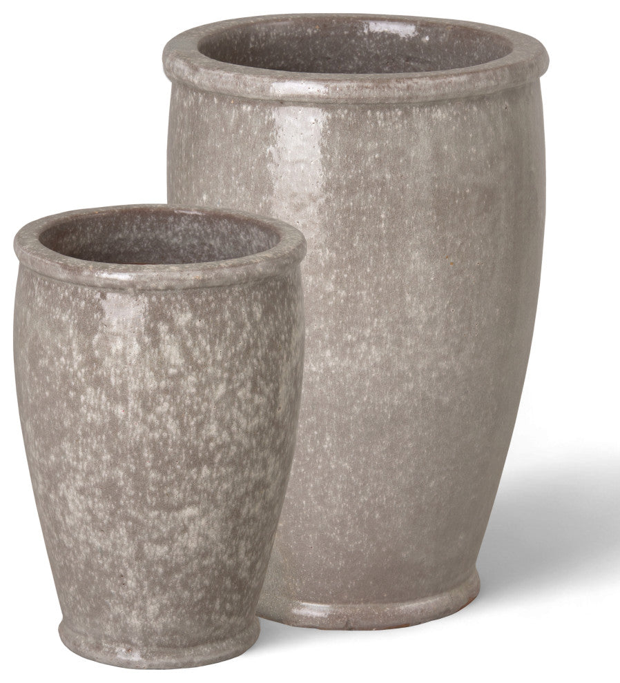 Round Planter, Gray Lg 18X27"H