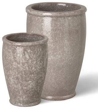 Round Planter, Gray Lg 18X27"H