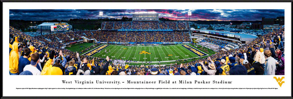 West Virginia Football, 50 Yard Line, Standard Frame