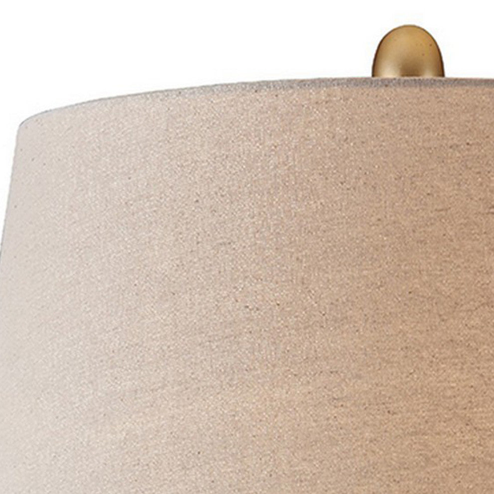 Benzara BM240417 Table Lamp With Floral pattern Metal Body, Silver and Gold