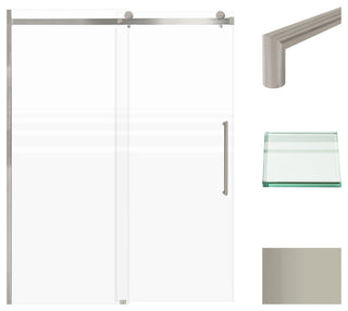 Madeline 60"x76" Frameless Shower Door with Fixed Panel in Brushed Stainless