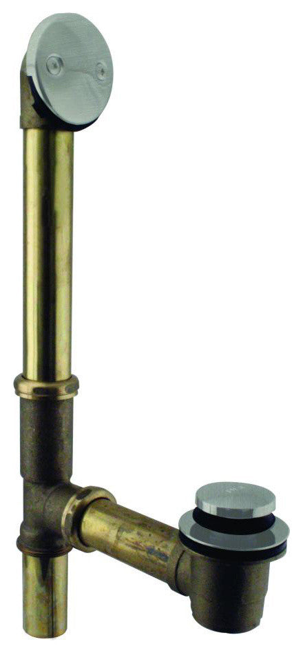 Tip Toe Bath Waste, 14" Make-Up, 17 Ga. Tubing, Stainless Steel