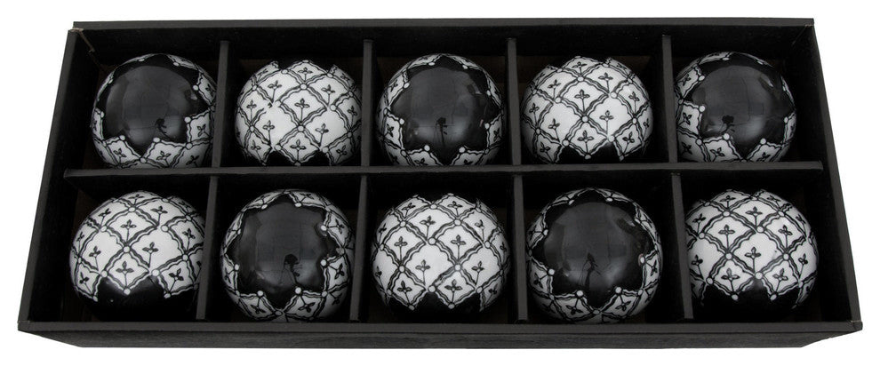3" Black and White Porcelain Ball Set