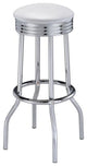 Retro Chrome Swivel Soda Fountain Bar Stools, Set of 2, White